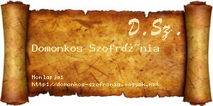 Domonkos Szofrónia névjegykártya